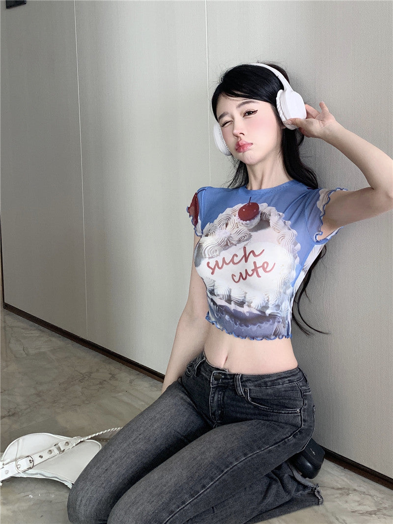 Spice Girl Printed Mesh T-Shirt A40653