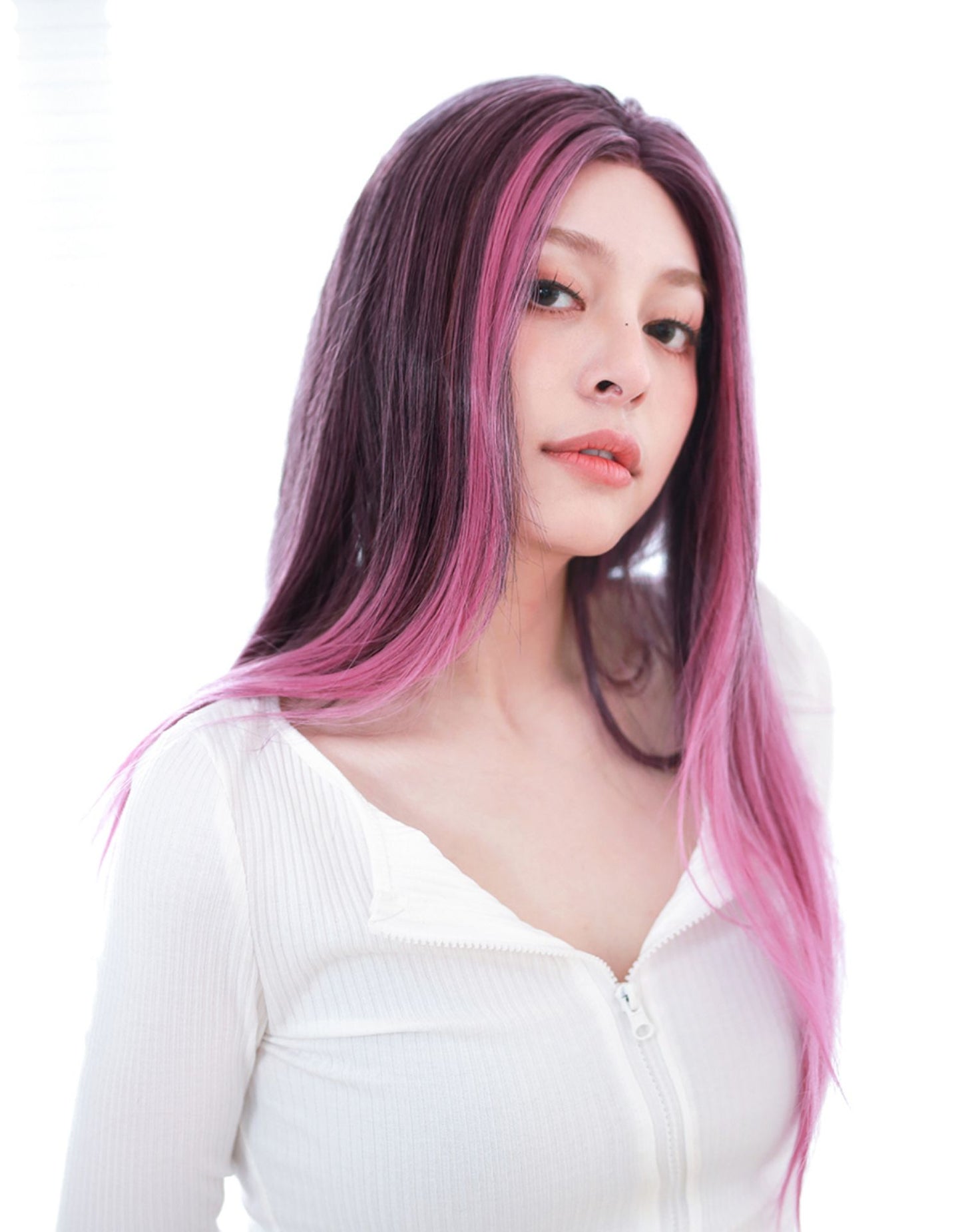 Rose Red Tie Dye Lace Wig A40258