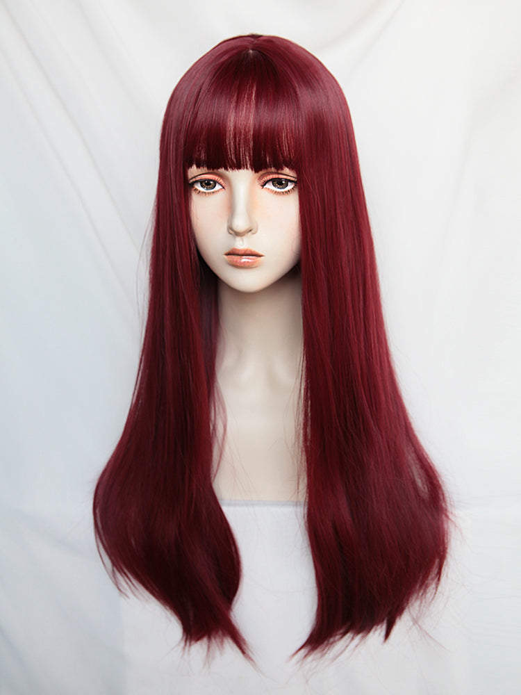 berry red wig A30703