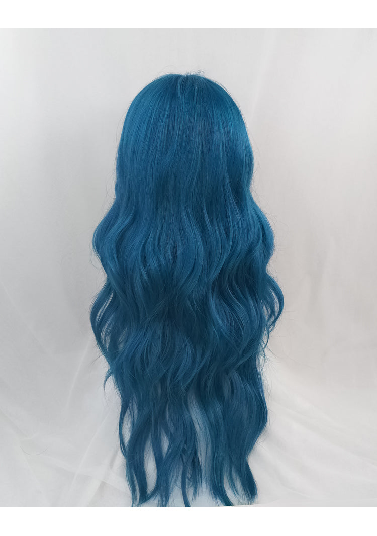 Blue-green enchanting goddess big wavy curly hair A20621