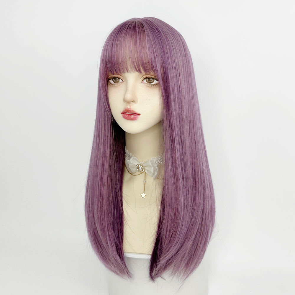 Gray Purple Highlight Wig A40383