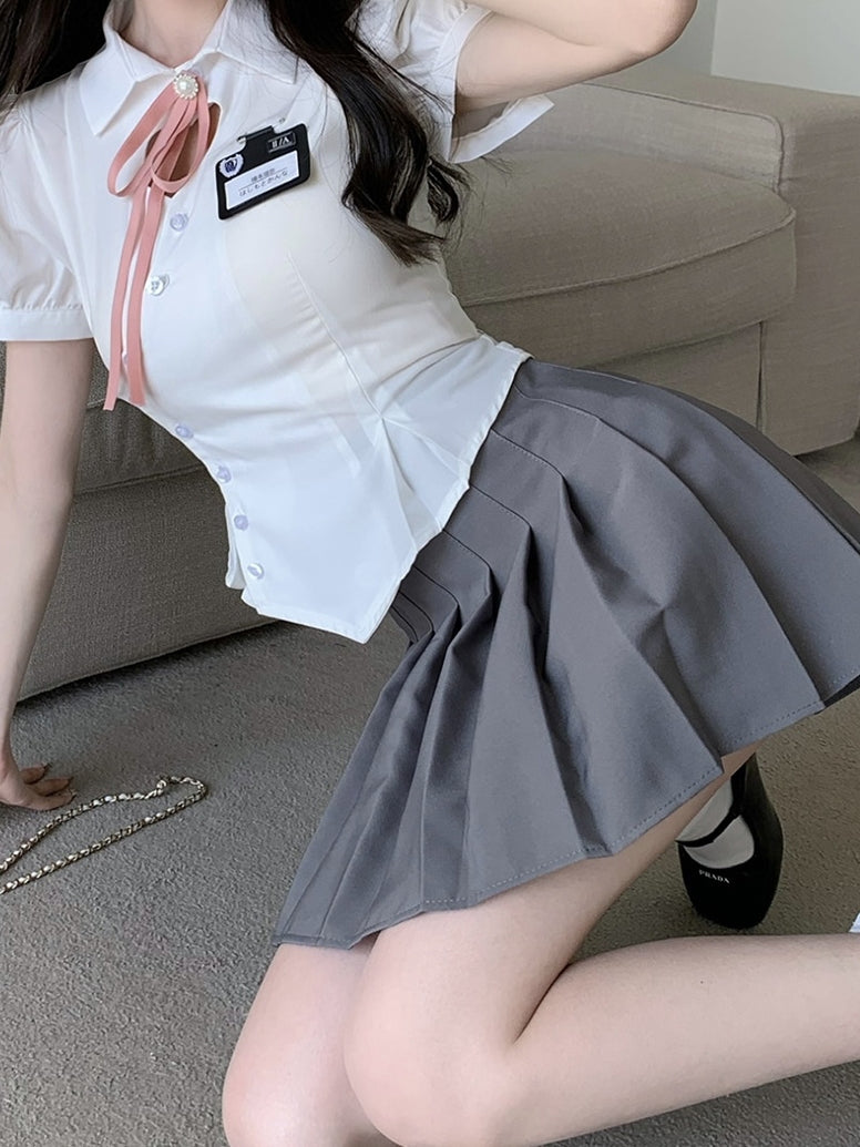JK uniform waist shirt + skirt A40432