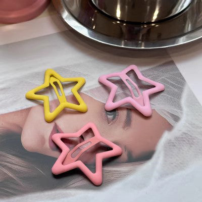 Sweet cool Y2K color star hairpin A40890