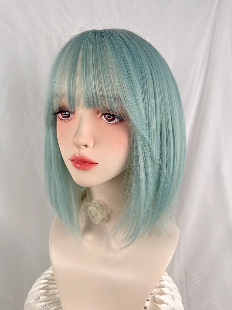 Mint green bobo wig A41045
