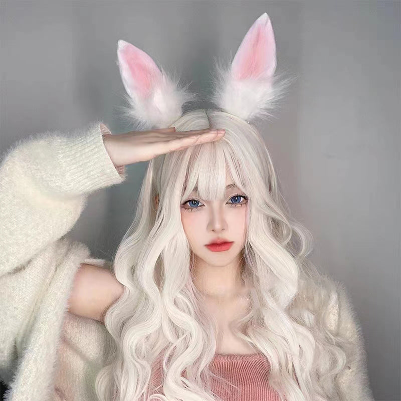 Cute plush bunny ears hair clip A41205