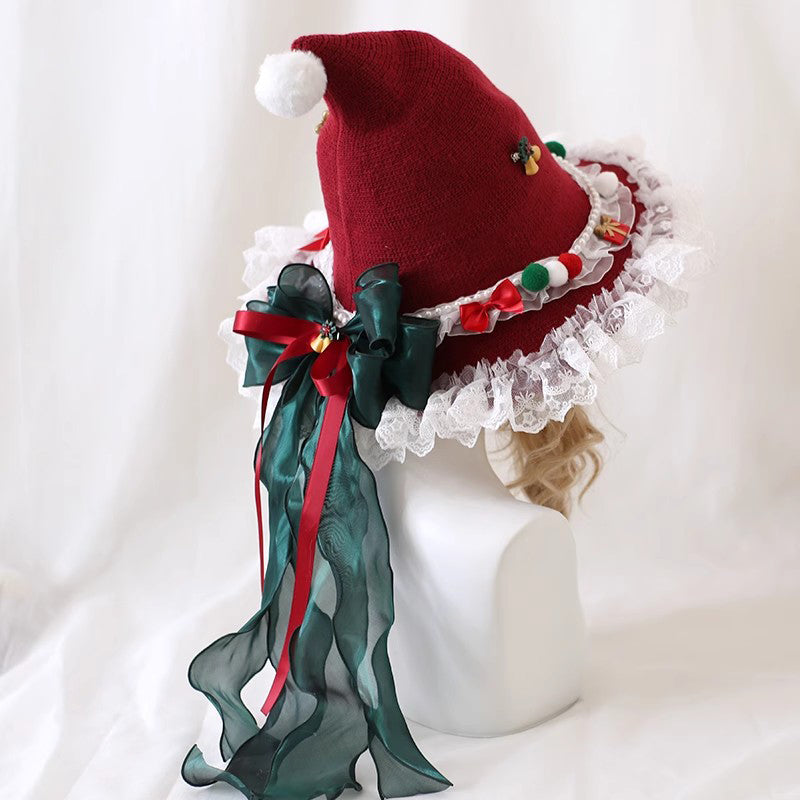 Lolita Christmas bow witch hat A41338