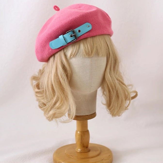 JK soft girl dopamine beret A41346