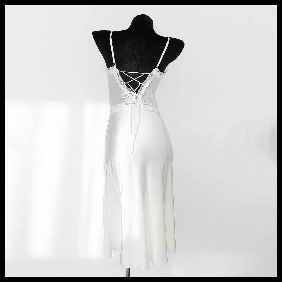"Moonlight Manor" elegant satin suspender nightgown AP103