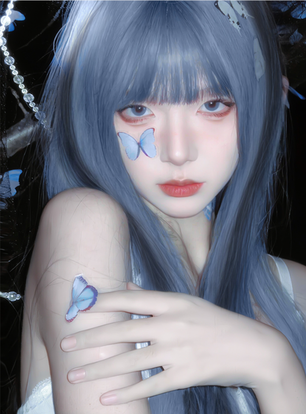 Haze blue Lolita long wavy hair AP144