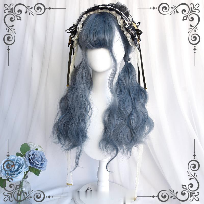 |Shepherd Haze Blue| Water Wave Wool Curly Hair AP153