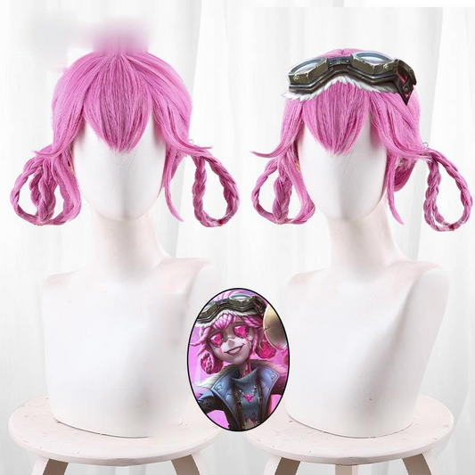 Identity V Cheerleader Fluorescent Pink Purple Cosplay Wig AP168