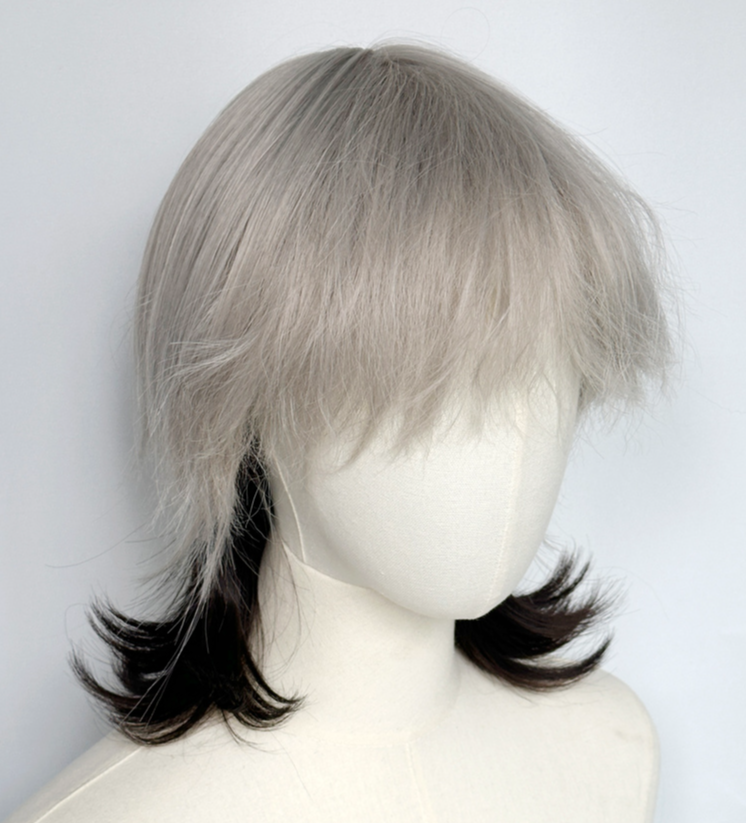 cos gray and black highlighted wig AP242