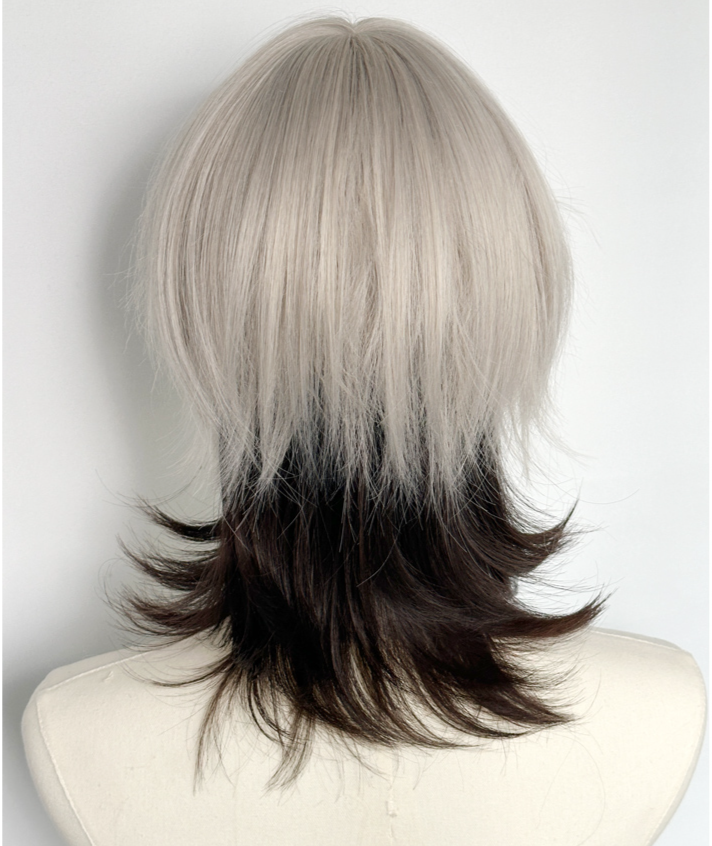 cos gray and black highlighted wig AP242