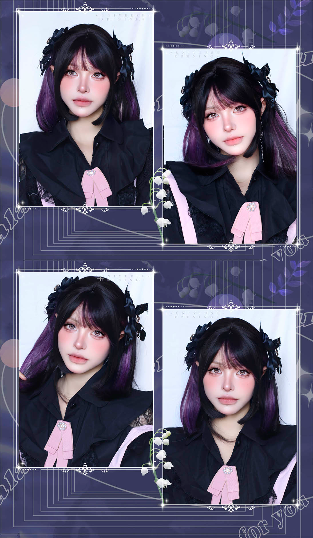 "Black Currant" Purple Black Landmine Sweet Wig AP287