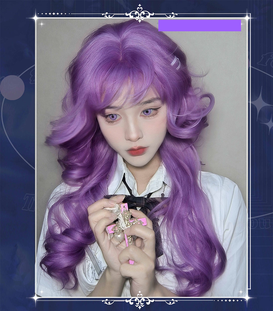 "Night Flying Star" purple lolita palace long curly hair AP288