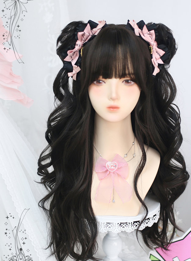 Lolita "Sakura Jue" double ponytail long curly hair AP295