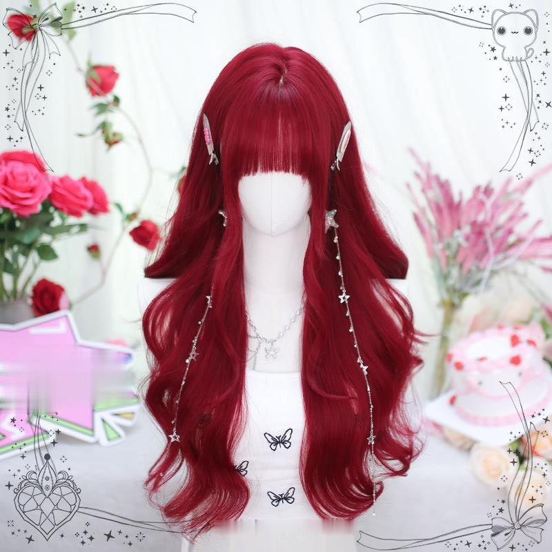 Lolita "Burning" jk red long curly hair AP297