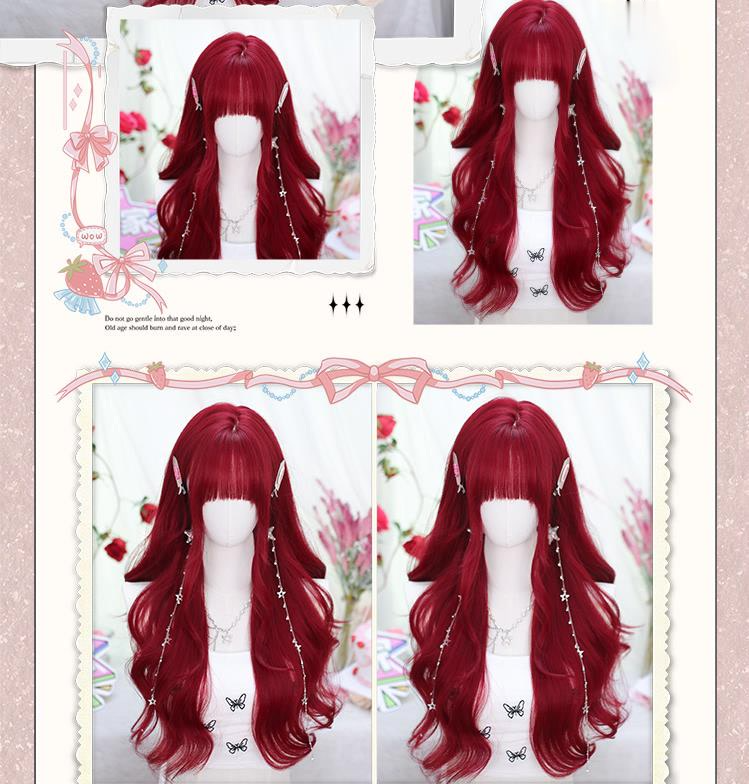 Lolita "Burning" jk red long curly hair AP297