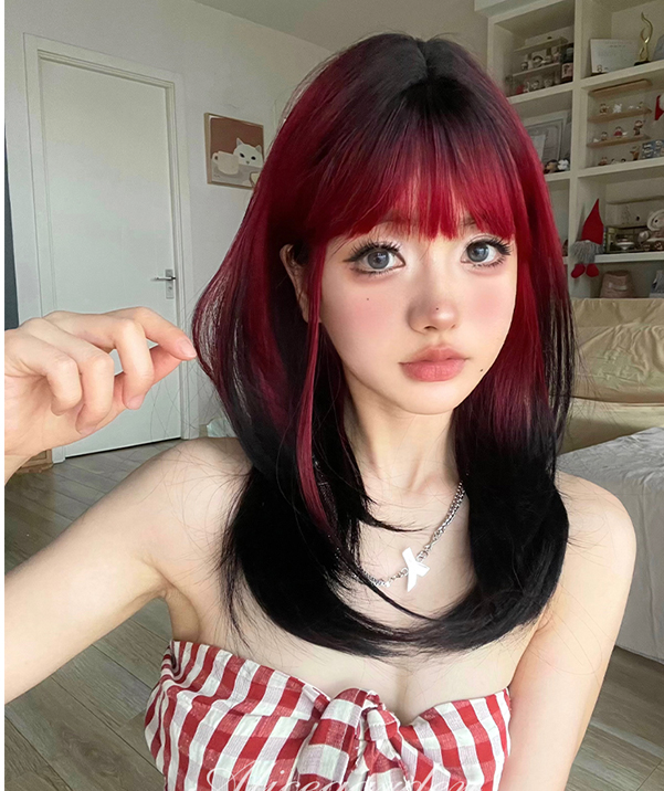 Lolita Japanese Gradient "Strawberry Jam" Long Straight Hair AP307