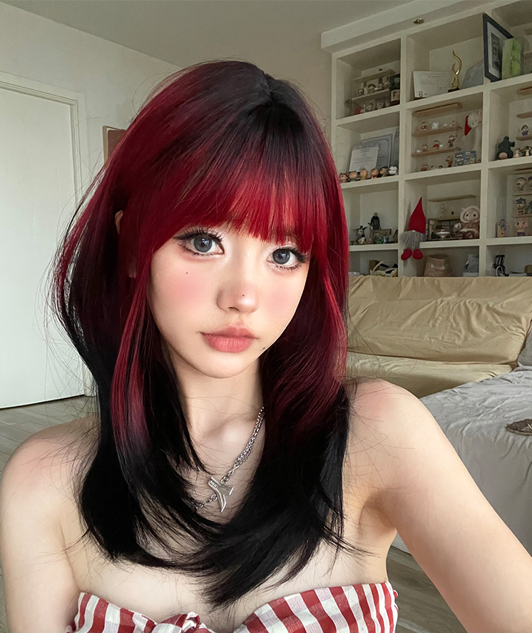 Lolita Japanese Gradient "Strawberry Jam" Long Straight Hair AP307