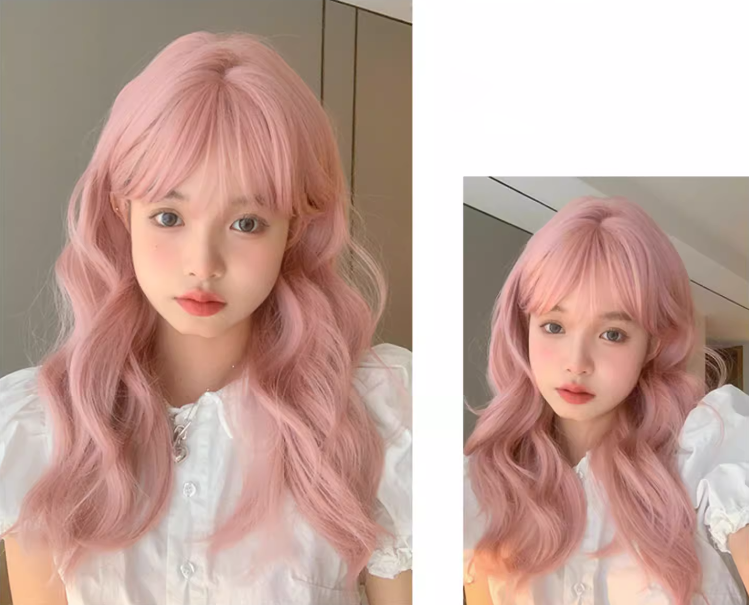 Bubble Pink Daily JK Long Curly Hair A40948