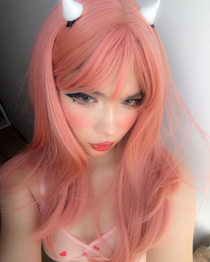 Orange pink wig A30765