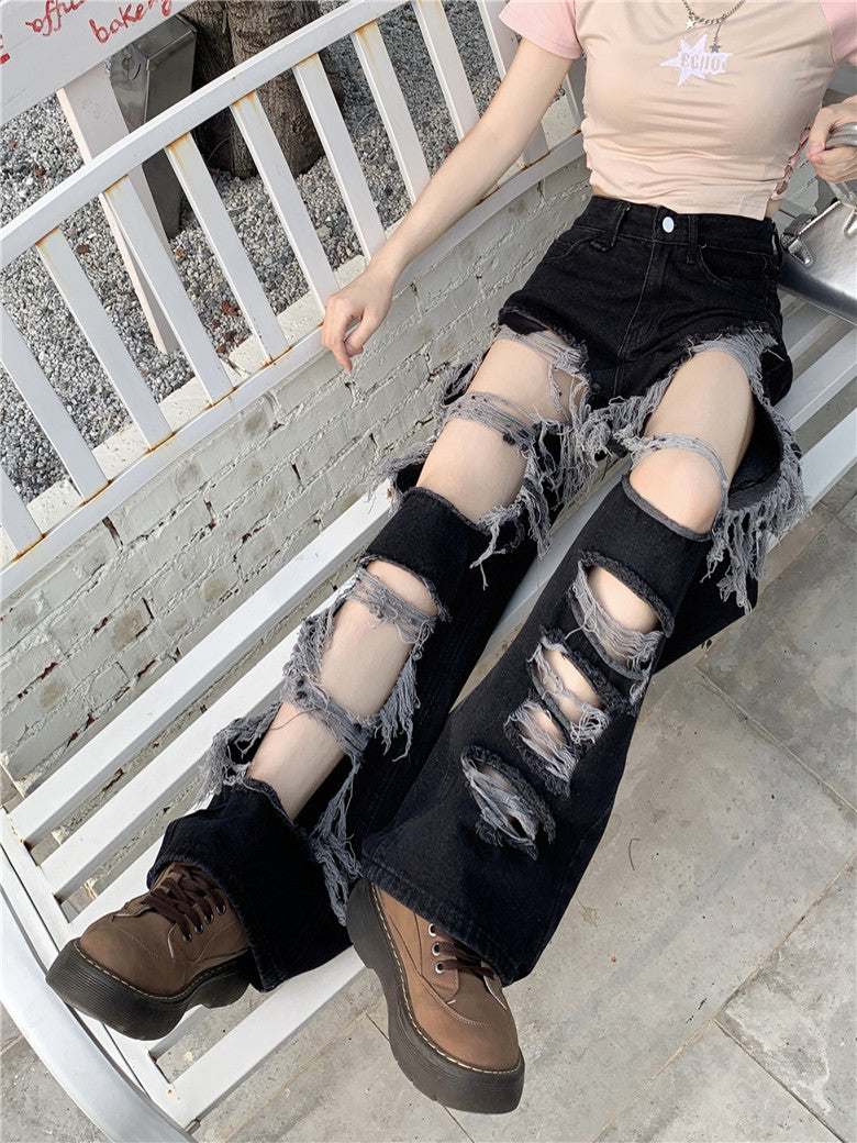 Black Ripped Jeans A40718