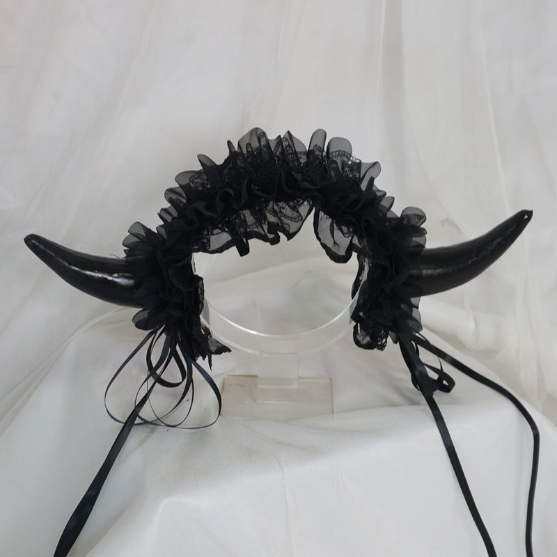 Lace devil horn headband A41270