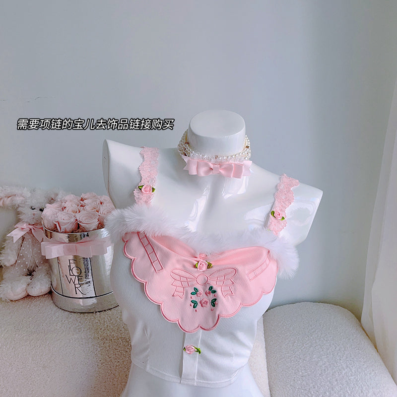 My baby's cute soft girl suspender A41369