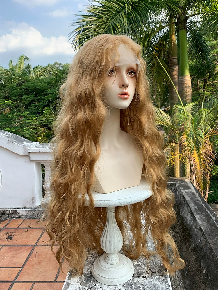 Romantic golden brown lace wig AP293