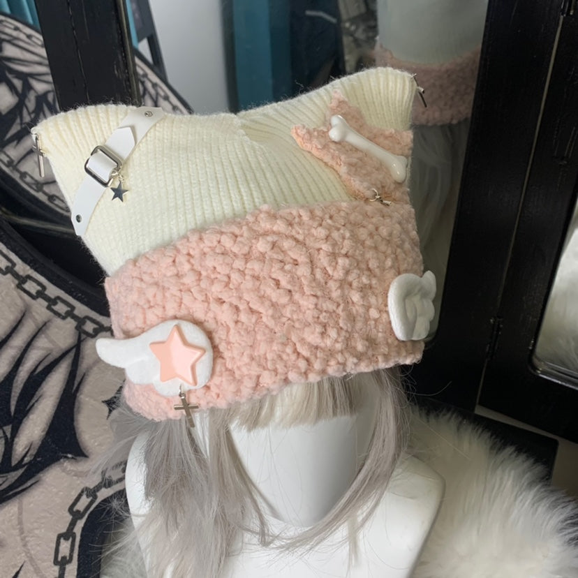 Cat ear hat mine style knitted hat A41396