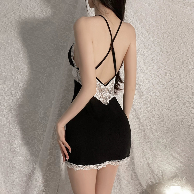 Lace suspender nightgown AP159