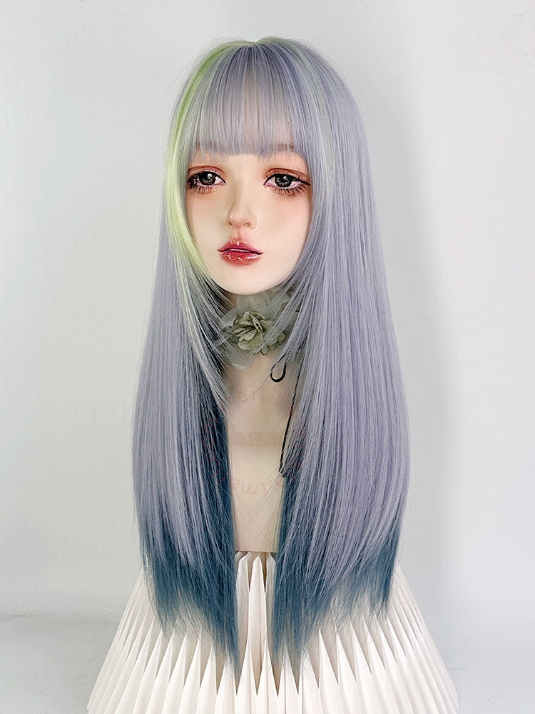 Blue green lolita Yabi highlighted wig AP299