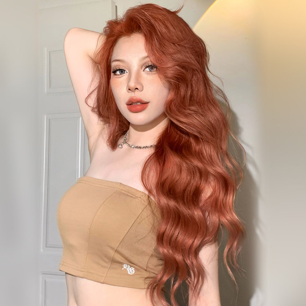 lolita big wavy orange wig AP107