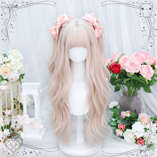 "Soft" pink Lolita long curly hair AP291