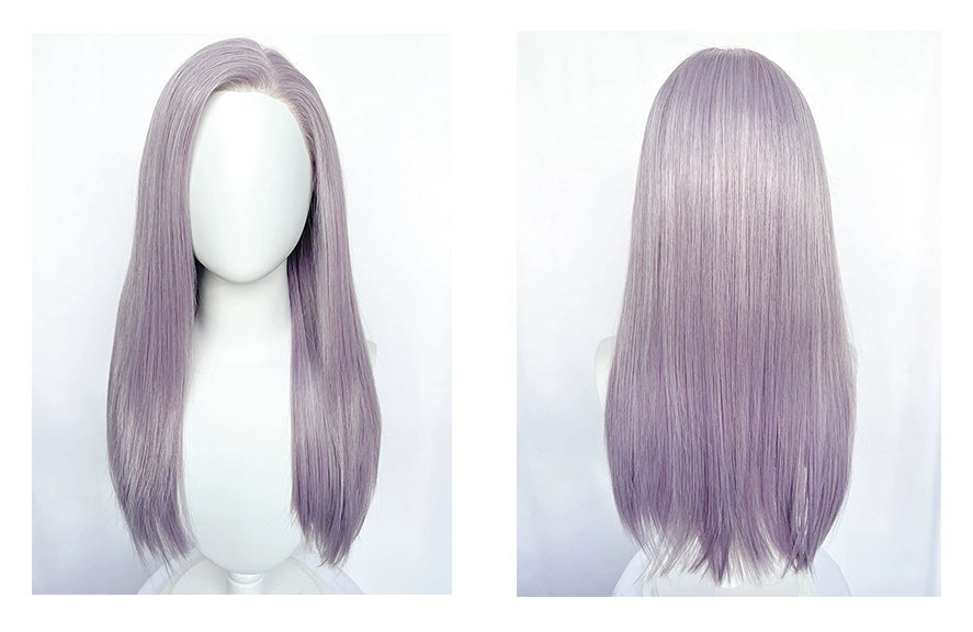 rose girl group gray purple handwoven lace long straight hair A41378