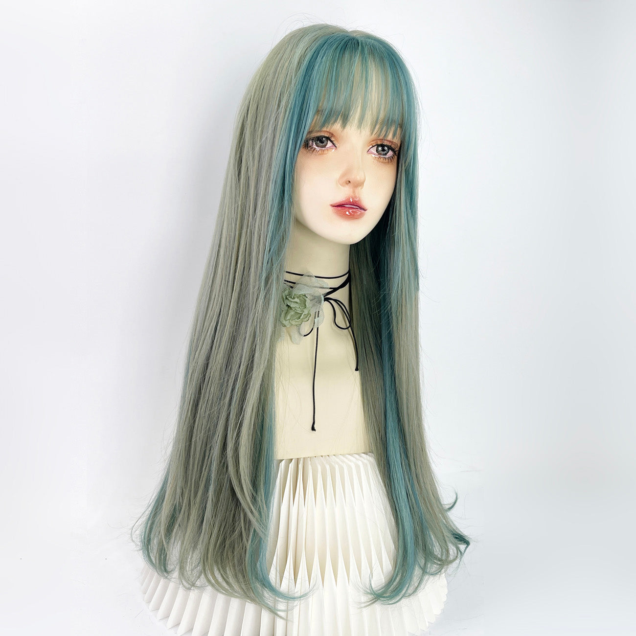 Trendy green highlighter wig A40723