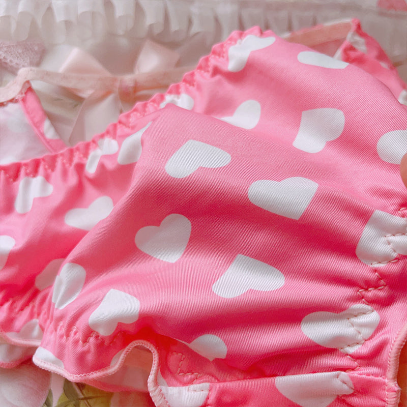 Barbie Pink Peach Heart Girl Ice Silk Panties A40701