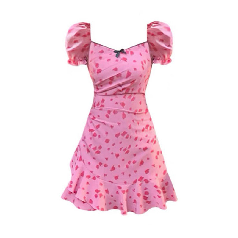 Raspberry Liqueur Floral Dress A40813