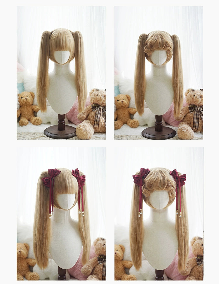 Lolita caramel double ponytail wig A41074