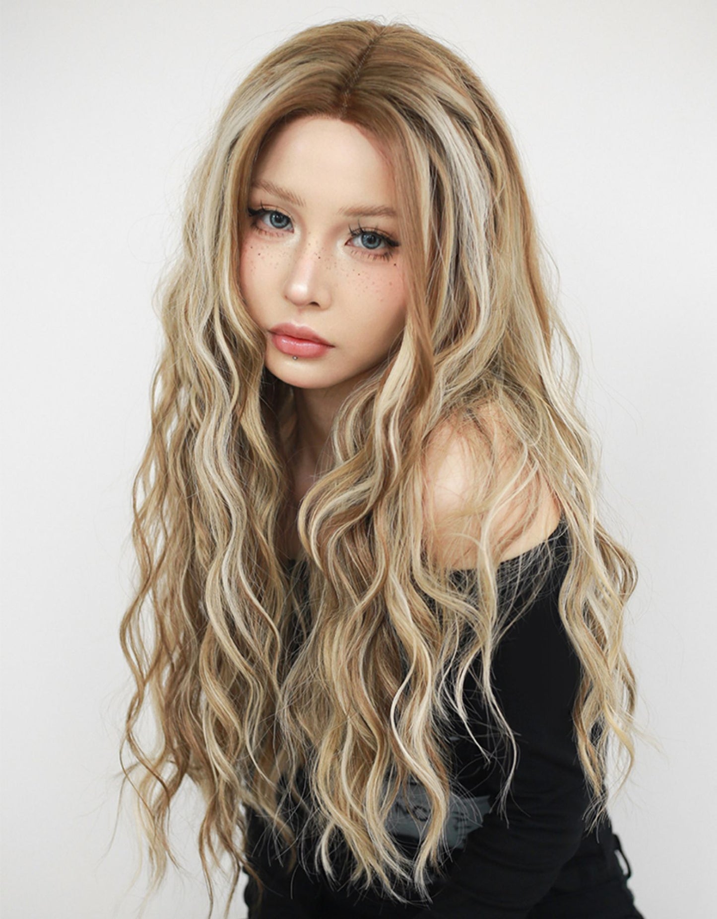 Front lace golden painting dyed wig A40856