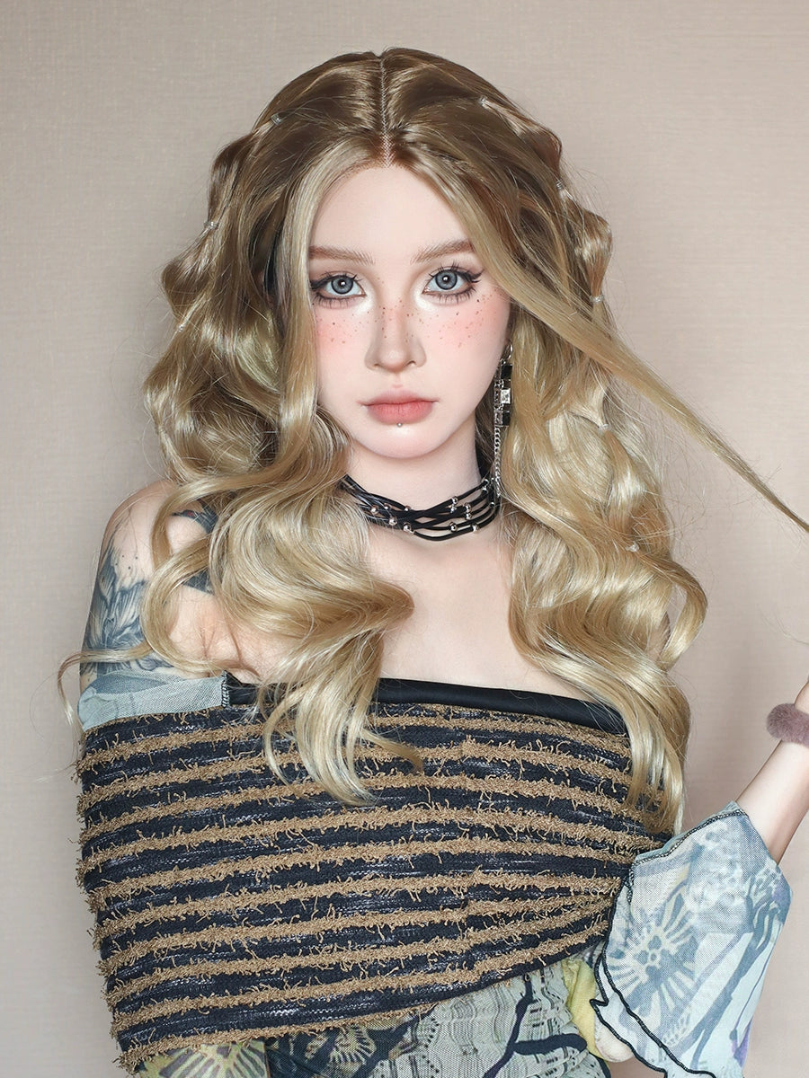 Lace golden brown gradient wig A41379