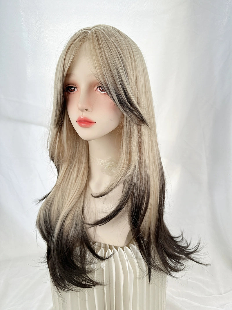 Siamese cat blonde gradient wig A41320