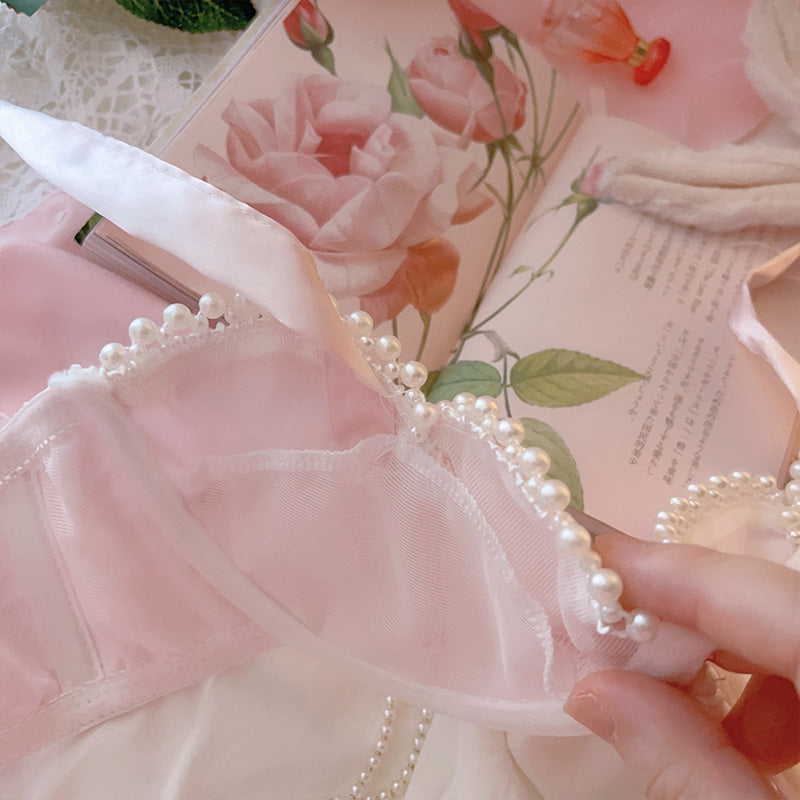 Vintage Princess Silk Pearl Pink Lingerie Set A40761