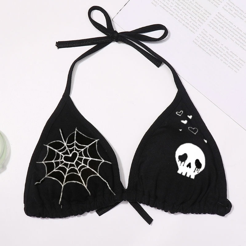 Punk Skull Spider Web Bikini A41140