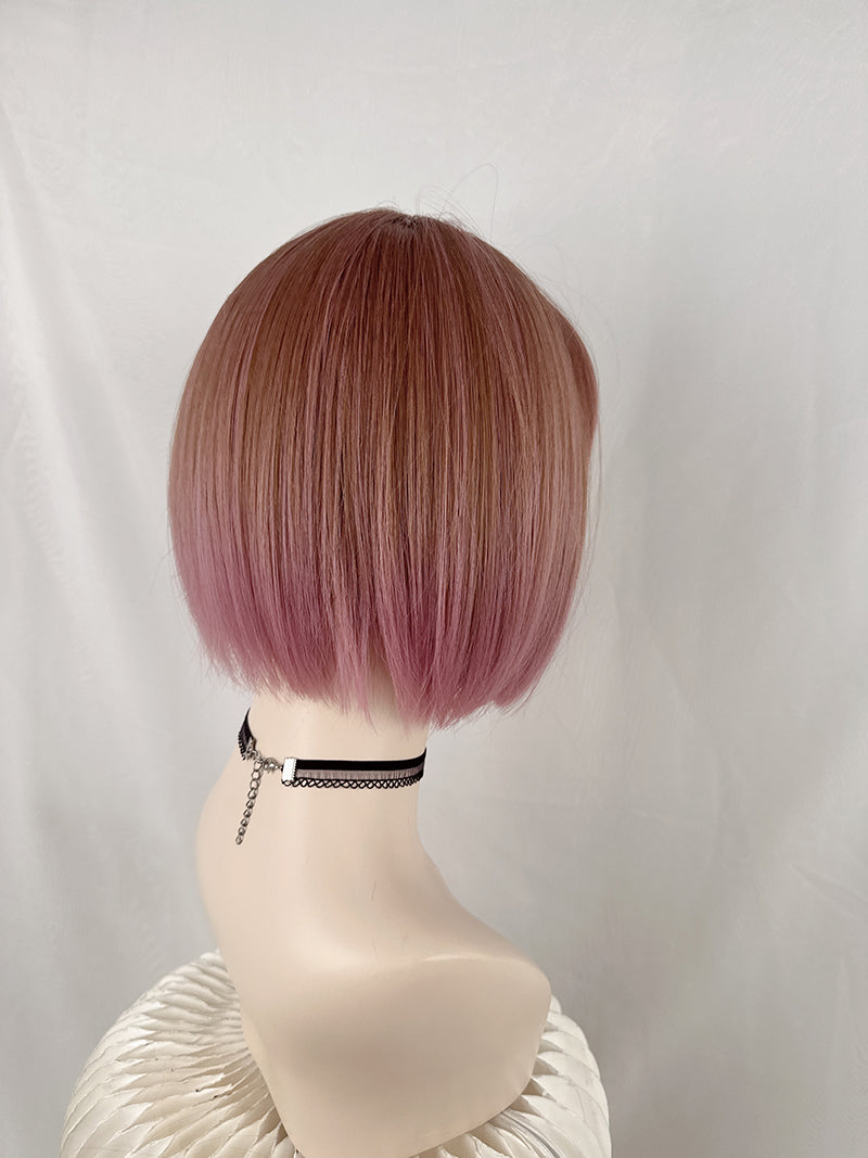 Gradient pink lolita girls wave wig A40607