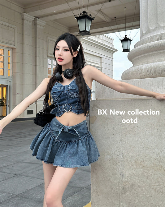 Vintage denim suit A40656