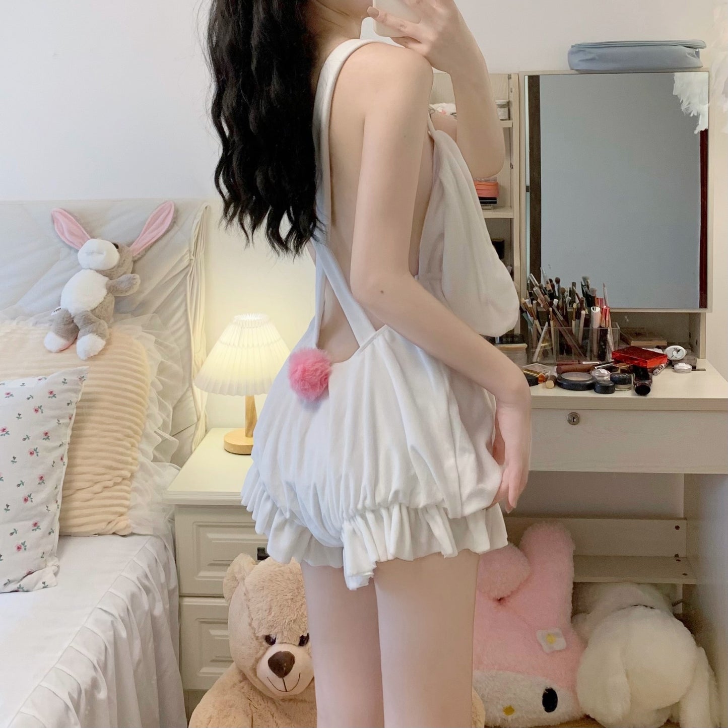 Cute soft girl rabbit pajamas A41079