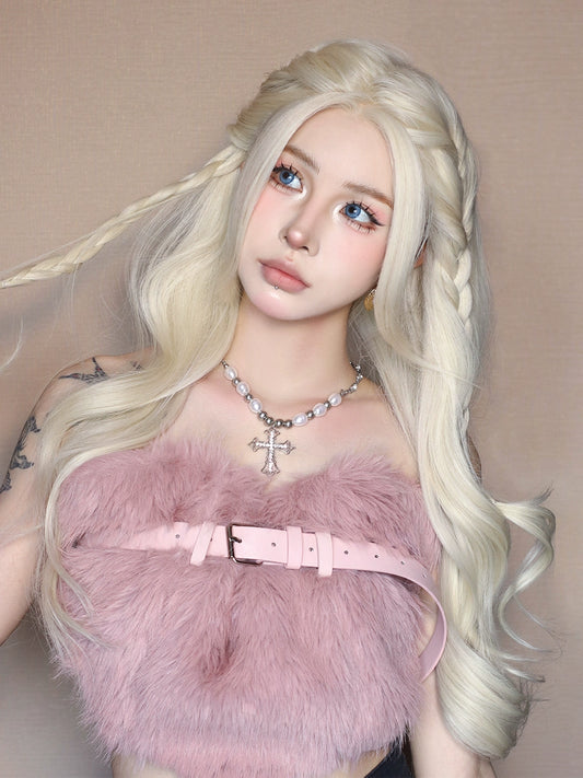 Lace front Barbie platinum wavy wig AP155