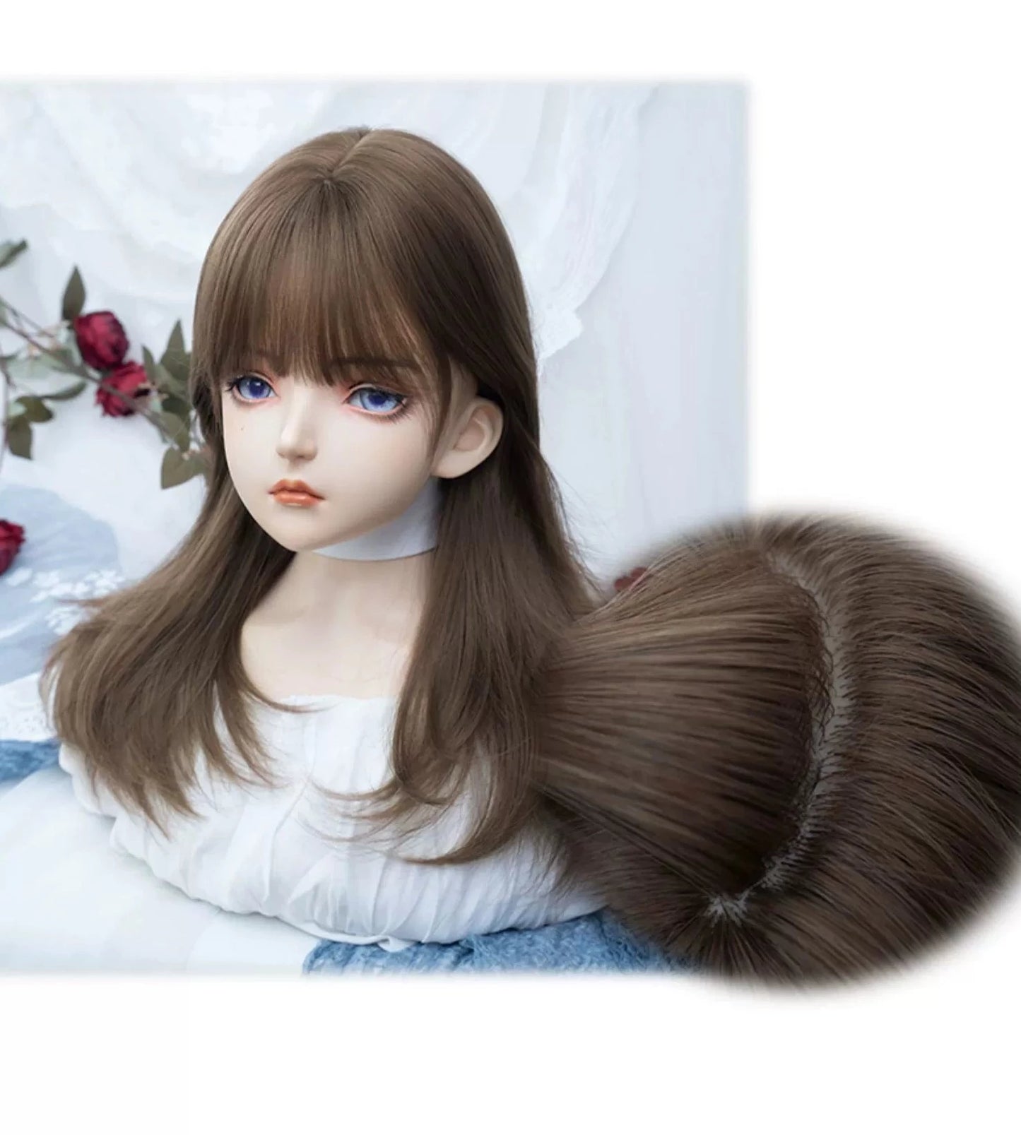 Honey tea Lolita long curly hair A41112